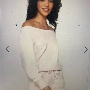 New Spiritual Gangster Sherpa Off Shoulder Romper in Warm Glow Size L
